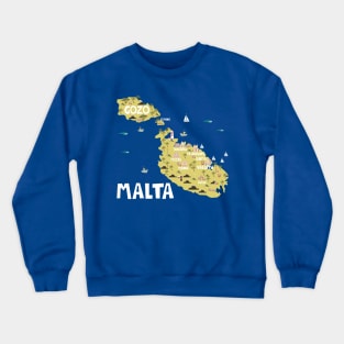 Malta Illustrated Map Crewneck Sweatshirt